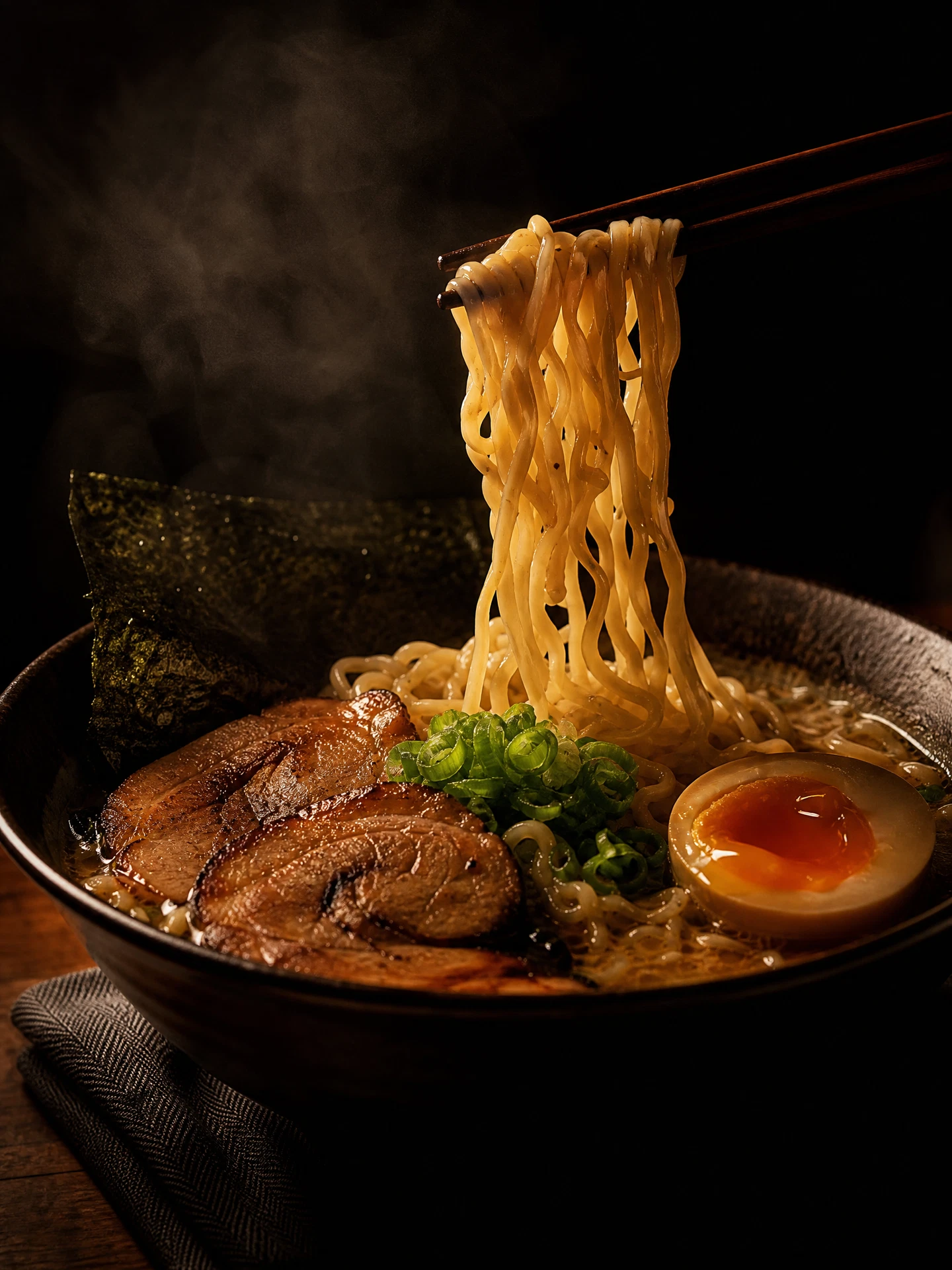 Dramatic ramen photography